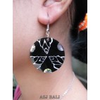 seashells earrings organic resin handmade bali